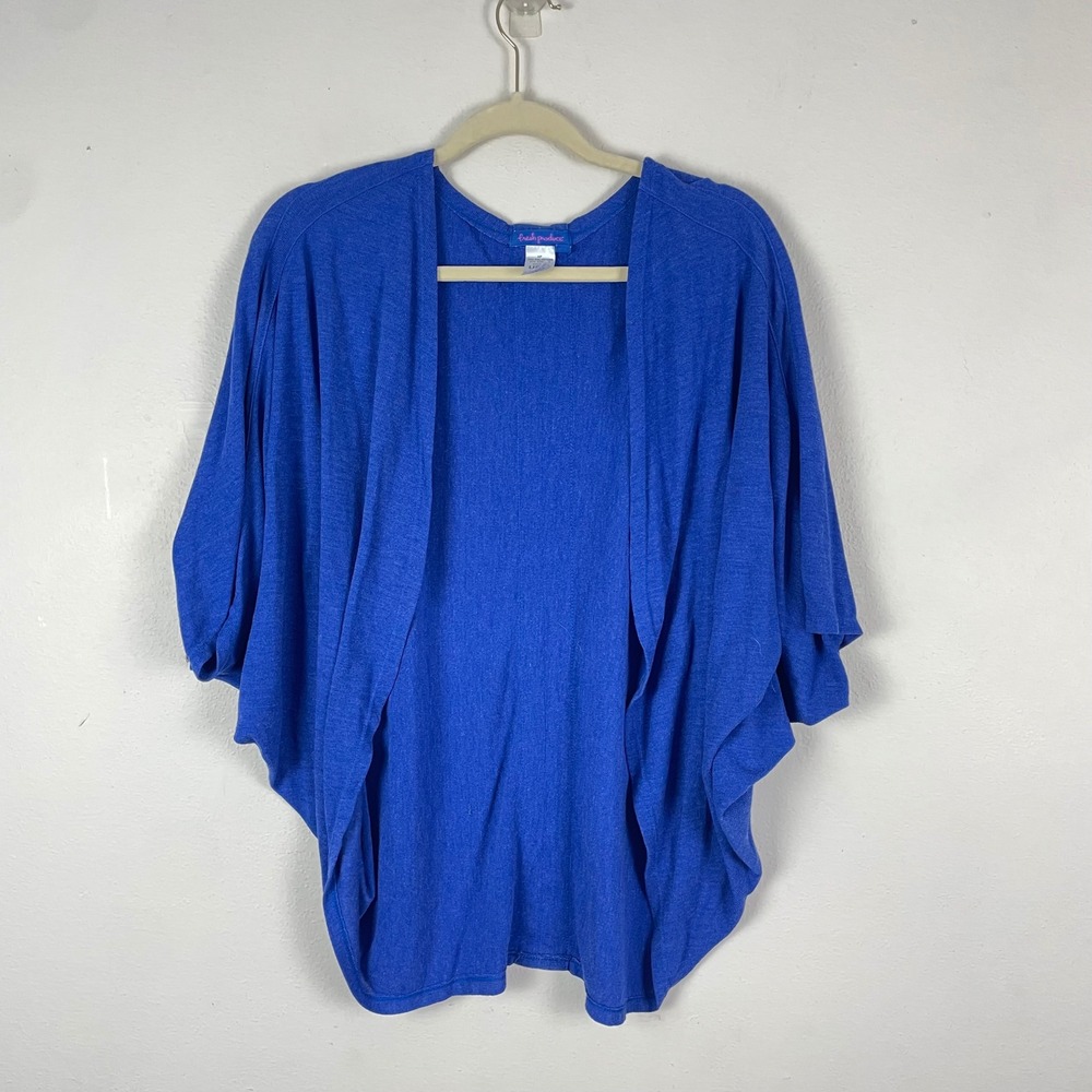 Fresh Produce Blue One Size Kimono Cardigan Duster‎ Open Front Dolman Sleeve
